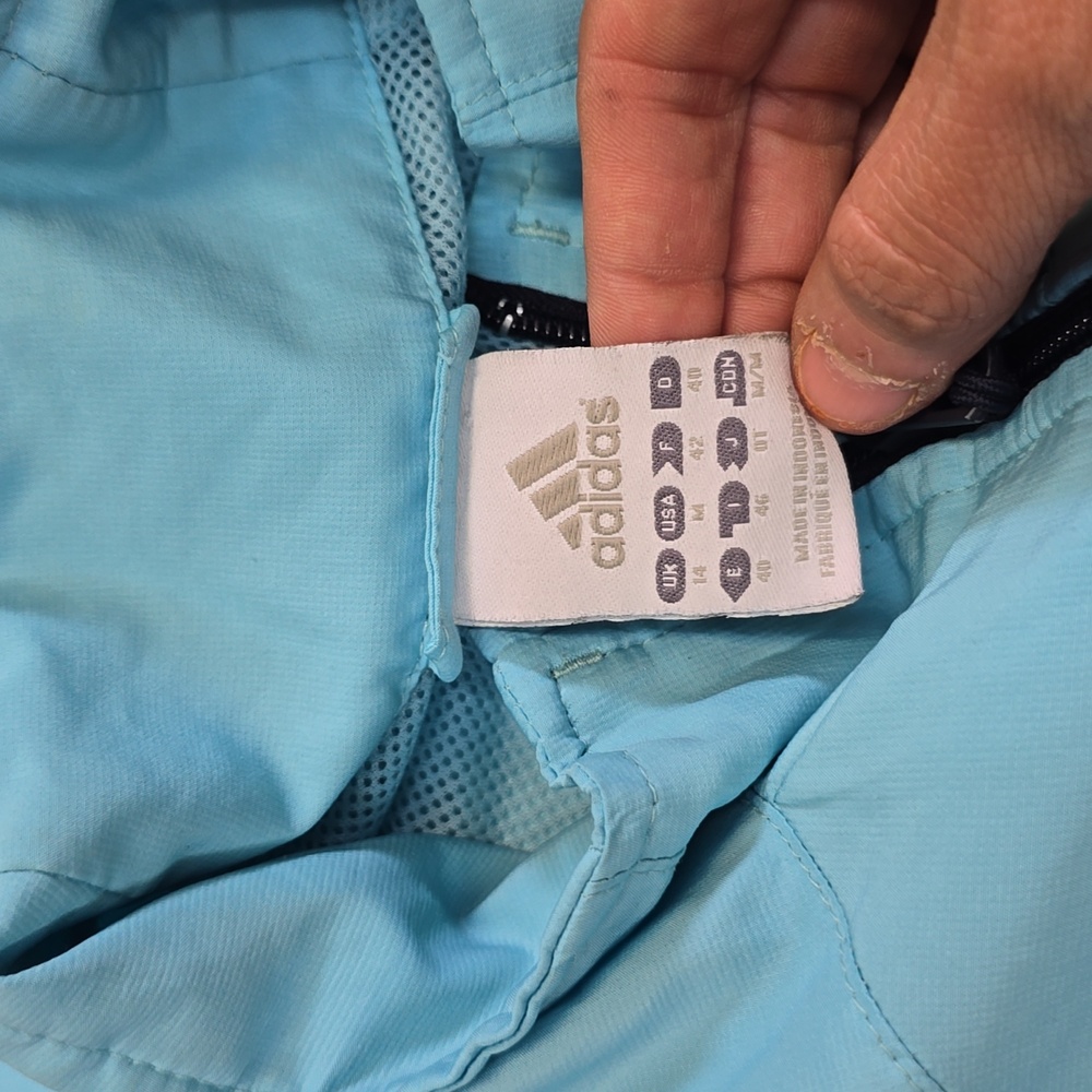 Adidas Blue Ski Snow Jacket Lightweight Performance Size Med View 3